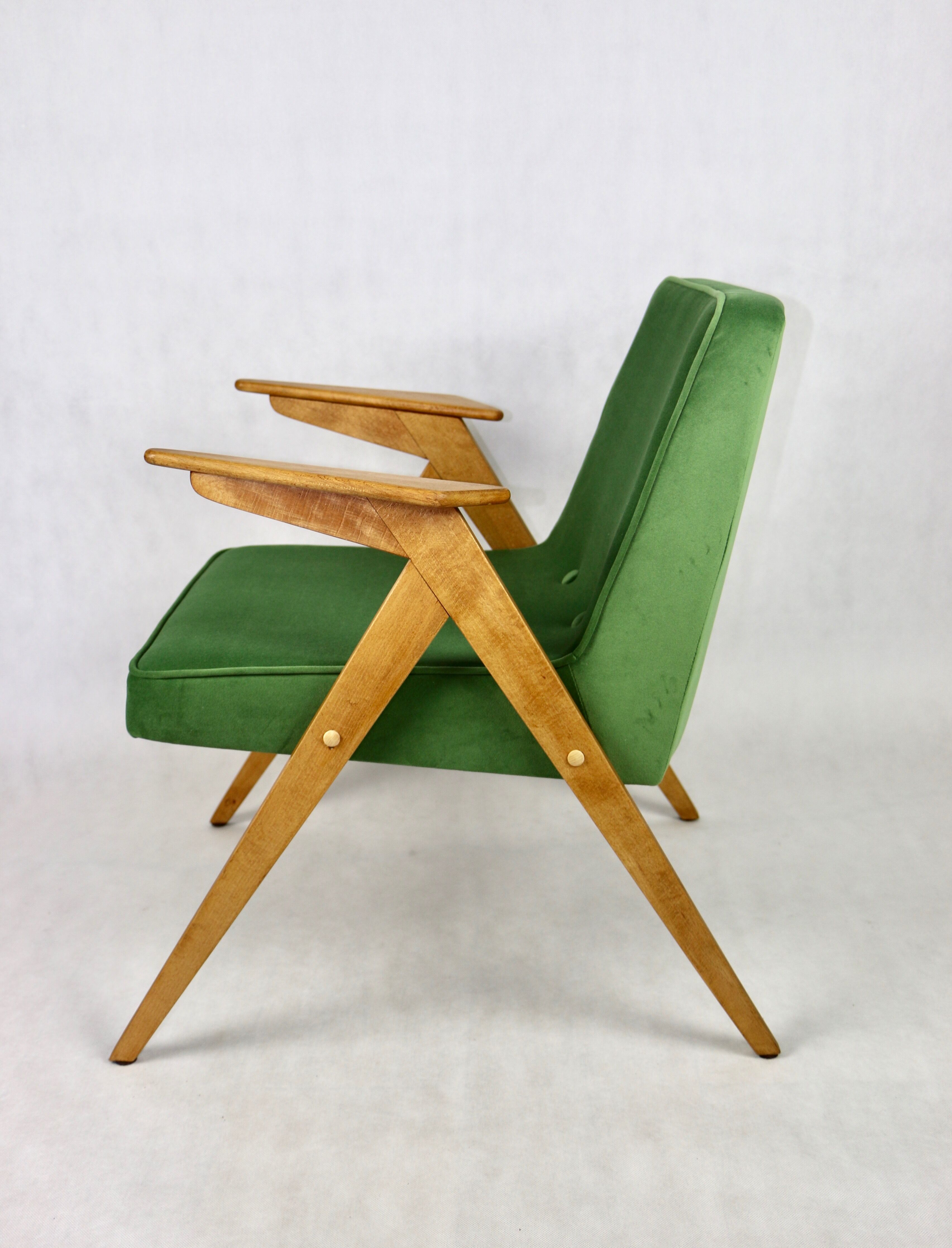 Green Bunny Armchair by Józef Chierowski, 1970s