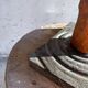 Walter De Buck "Het Hand" — Red-brown Wood Hand Sculpture on Dark Grey Concrete Base (1980)