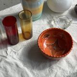 6 colored orangeade glasses