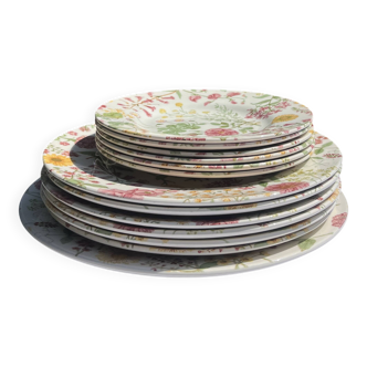 12 antique plates and 1 Royal stafford platter