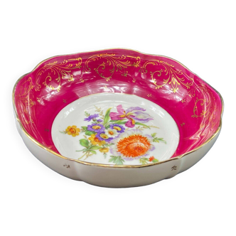 Limoges porcelain salad bowl floral decoration Louis XV style