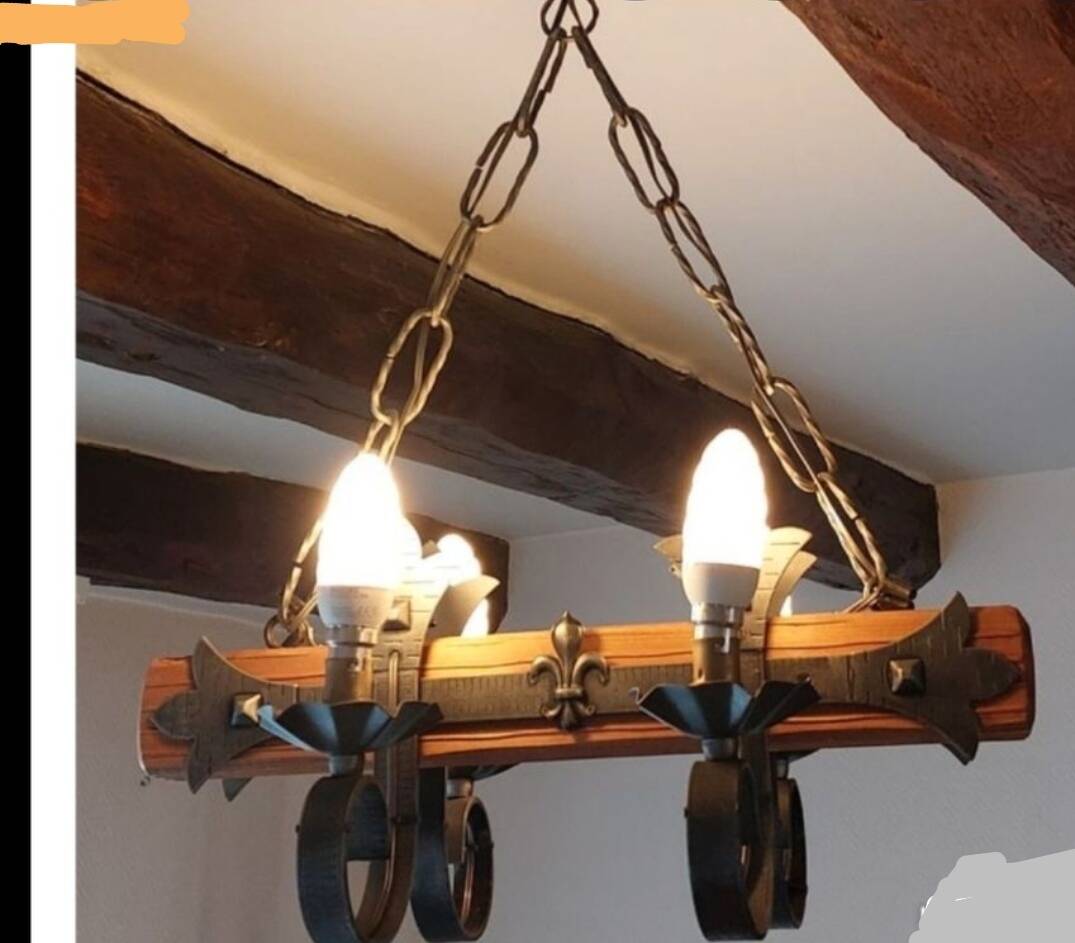 Lustre année 40 fer forgé
