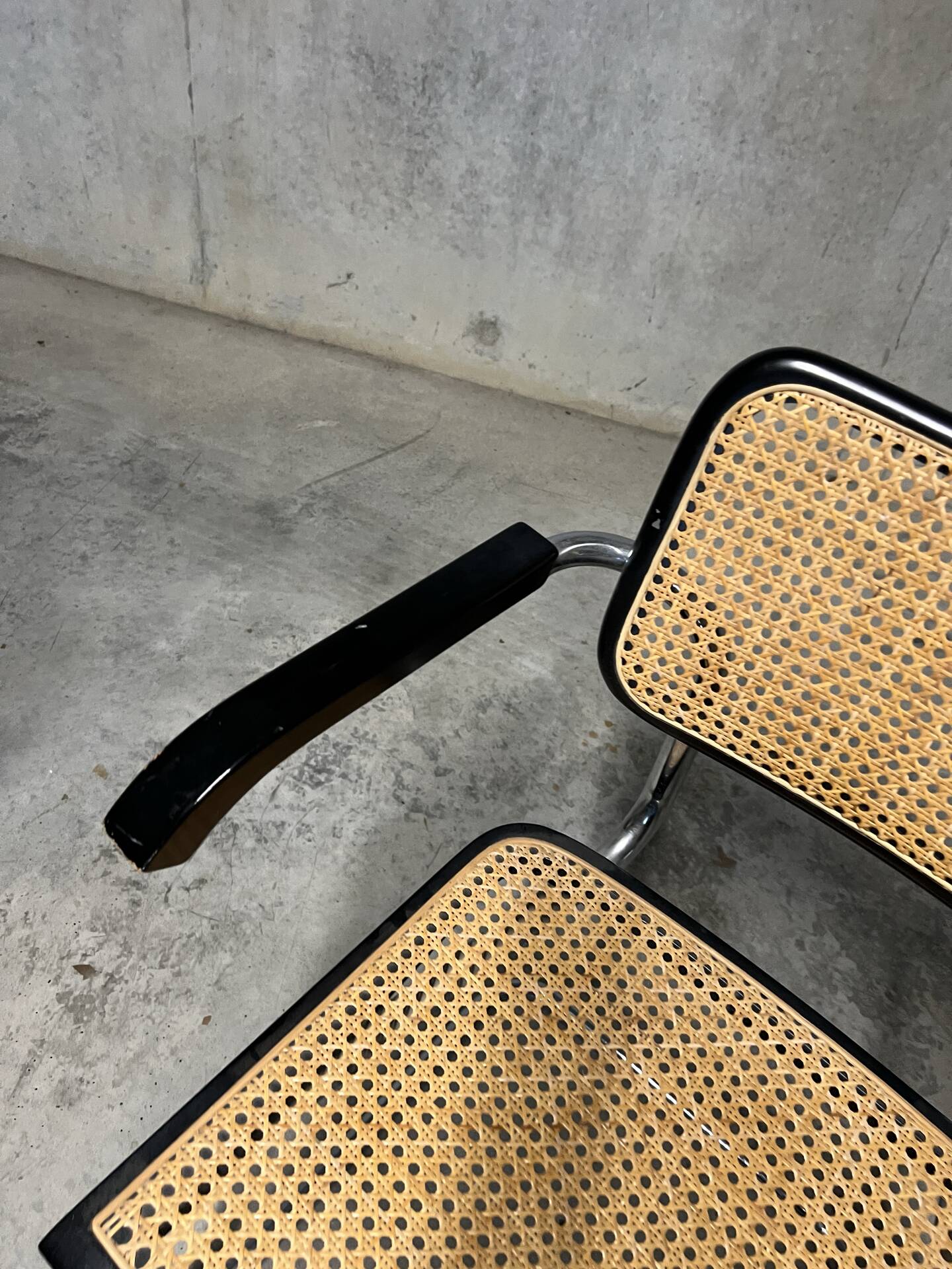 Black Cesca B64 chair by Marcel Breuer from the 1970s