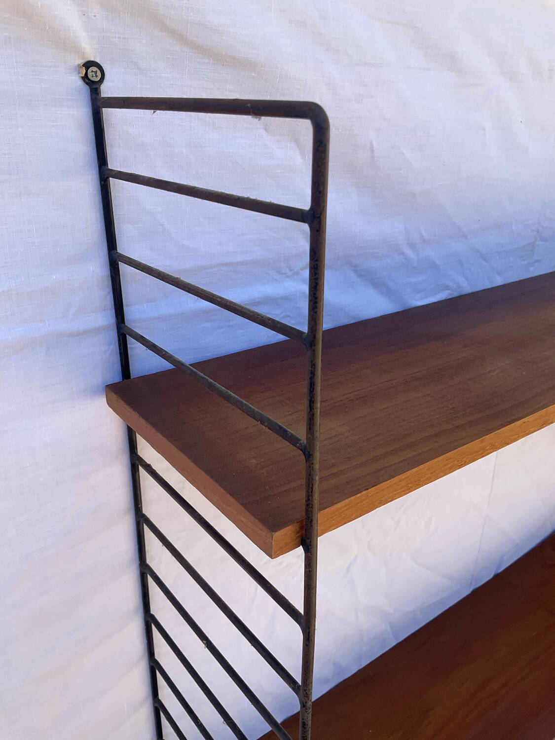 1960s String shelf in teak and metal