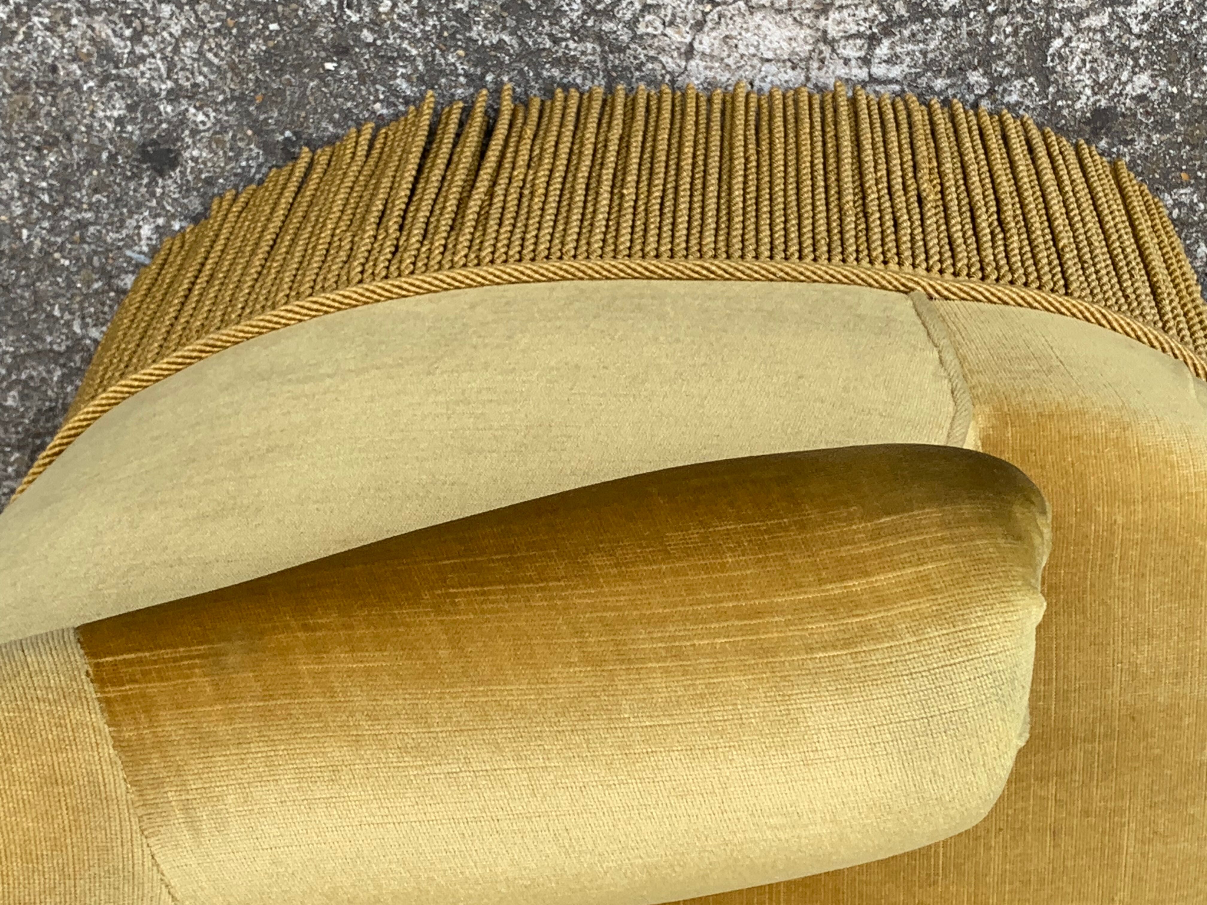 Golden velvet toad armchair