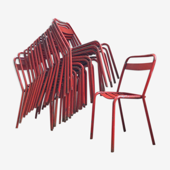Lot of industrial chairs Tolix T1 by Xavier Pauchard, around 1950