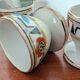 Set of four Art Deco porcelain egg cups from the 1930s.