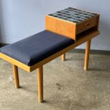 Vintage entryway bench decorated with ceramic tiles, Norway 1960s