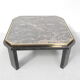 Table basse Fedam, Hollywood Regency, marbre dans cadre en acier