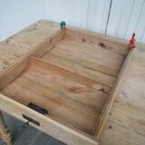 wooden dining table, vintage, turned legs, firm table style