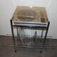 Vintage chrome service, turntable holder and speakers