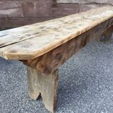 Rustic bench natural wood