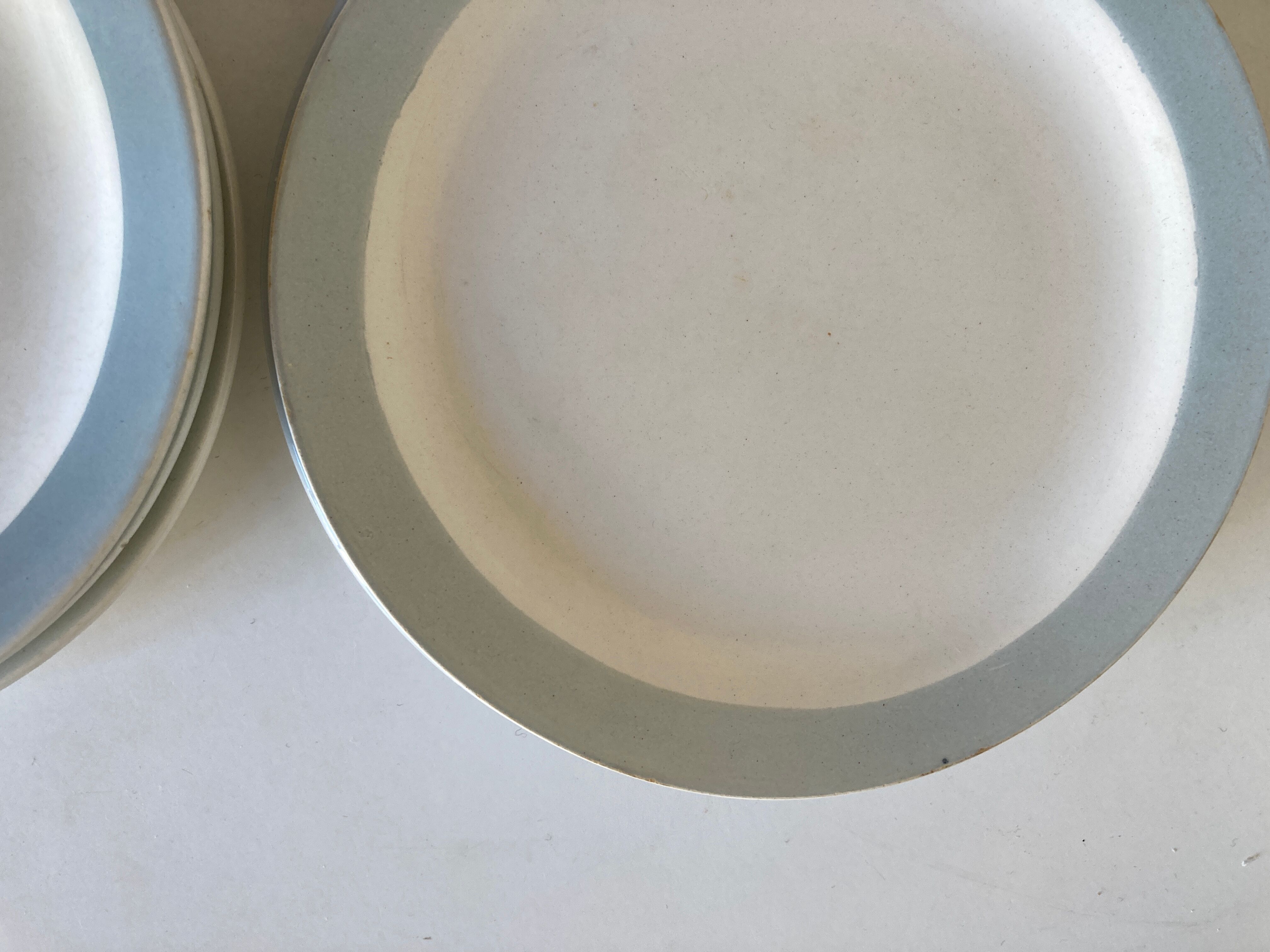 Set de 8 assiettes à dessert en faience de Salins 1960