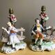 Paire de lampes de table en porcelaine italienne par Capodimonte.