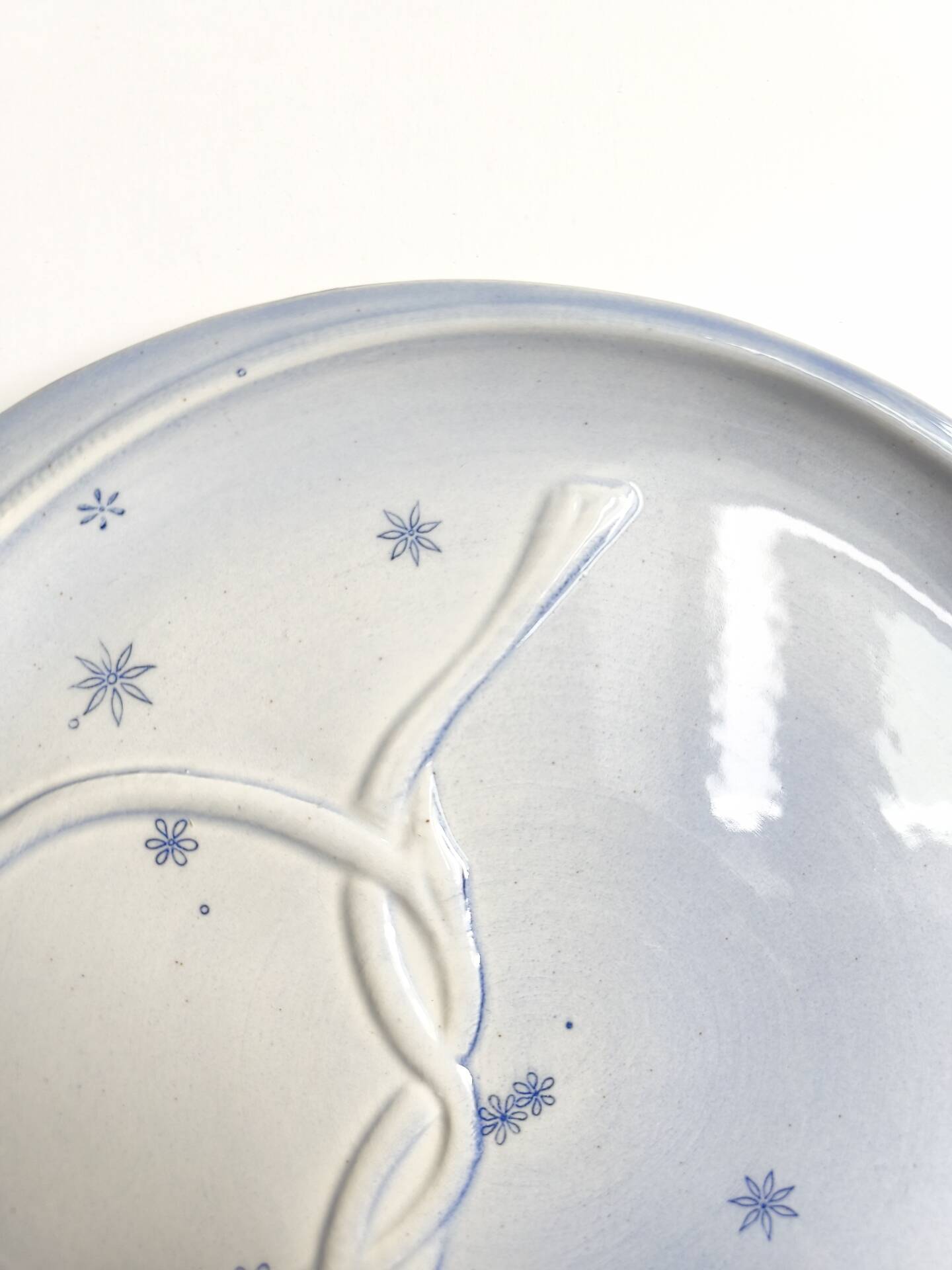 Vintage plate Gien France model Pierrot blue star decoration