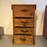 Meuble de métier en bois, 4 tiroirs