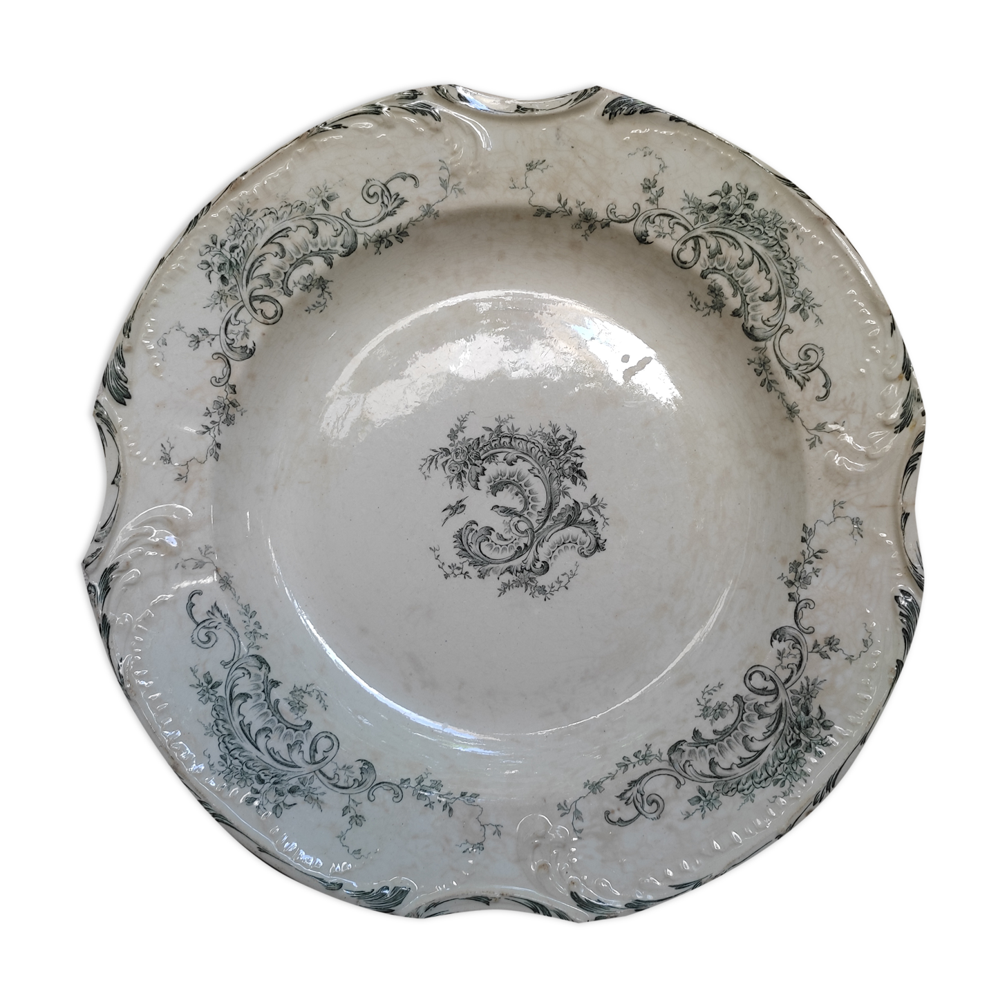 Hollow earthenware dish by Gien