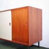 Buffet danois en teck vintage Commode portes coulissantes tiroirs