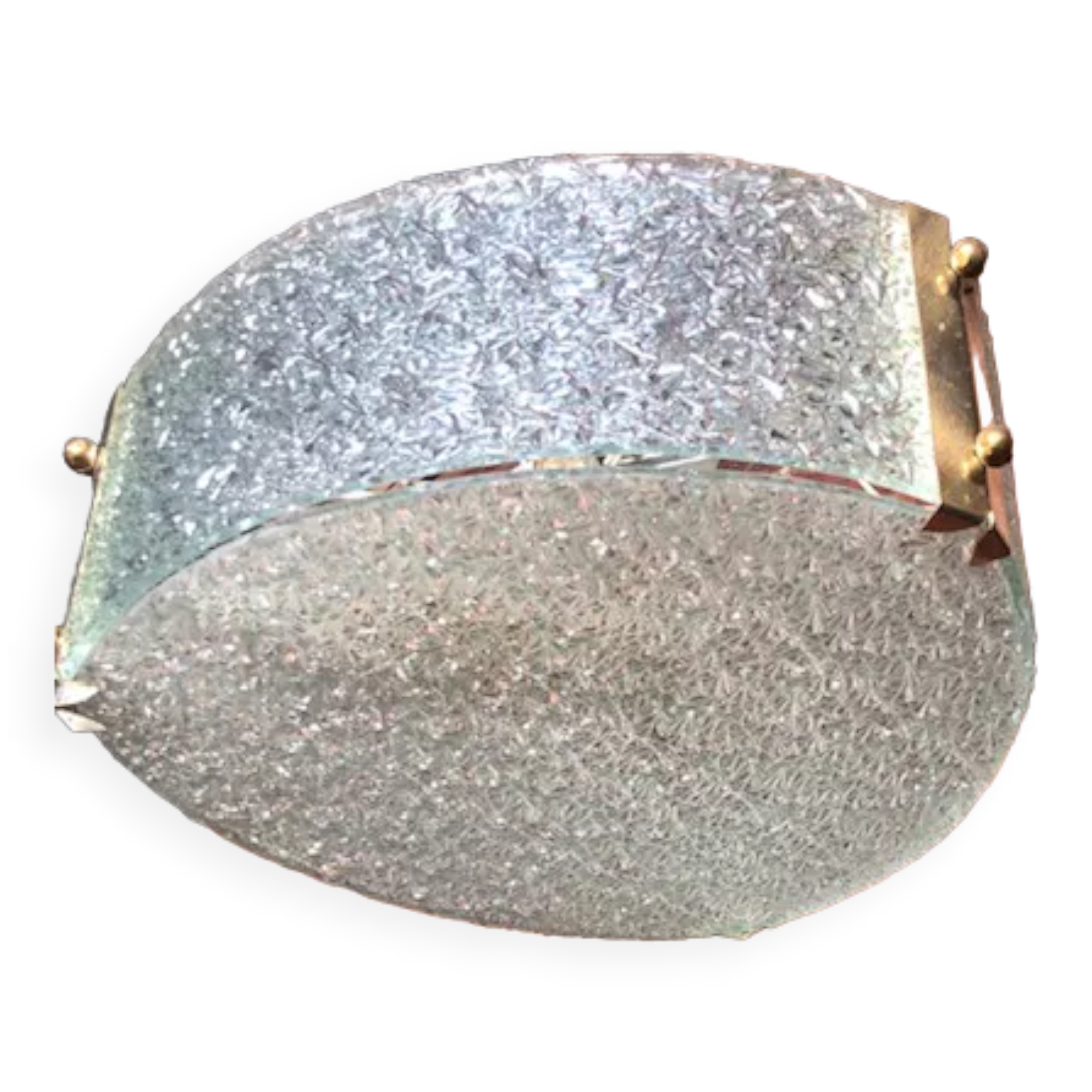 Pendant lamp 1950 glass and gold metal