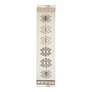 1970s Vintage Turkish Hand-Knotted Wool Cotton Beige Runner Rug 87x366