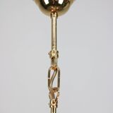 Vintage Vistosi Chandelier: Gold & Smoked Glass, Italian Mid-Century Lighti