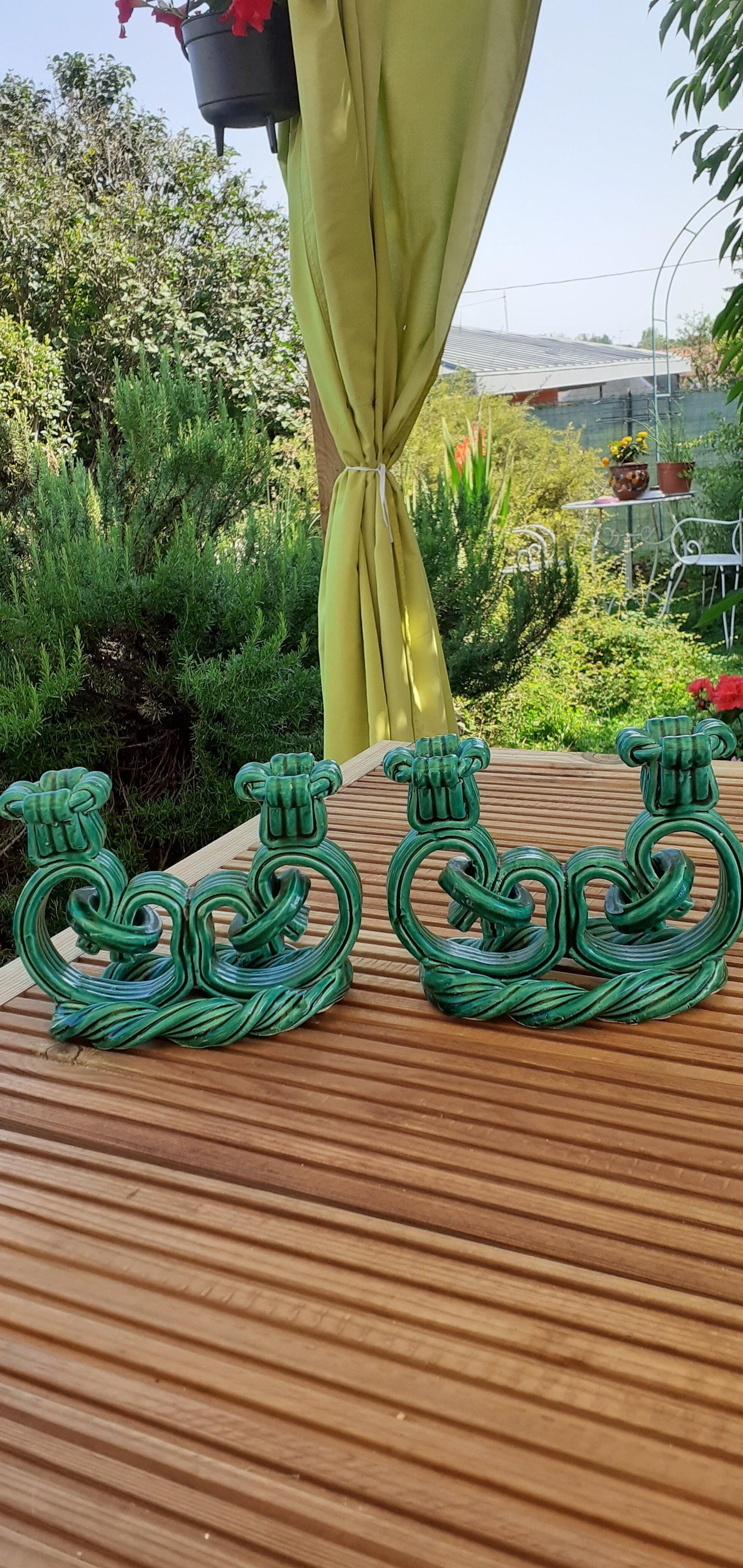 Candle holders year 50/60 ceramic