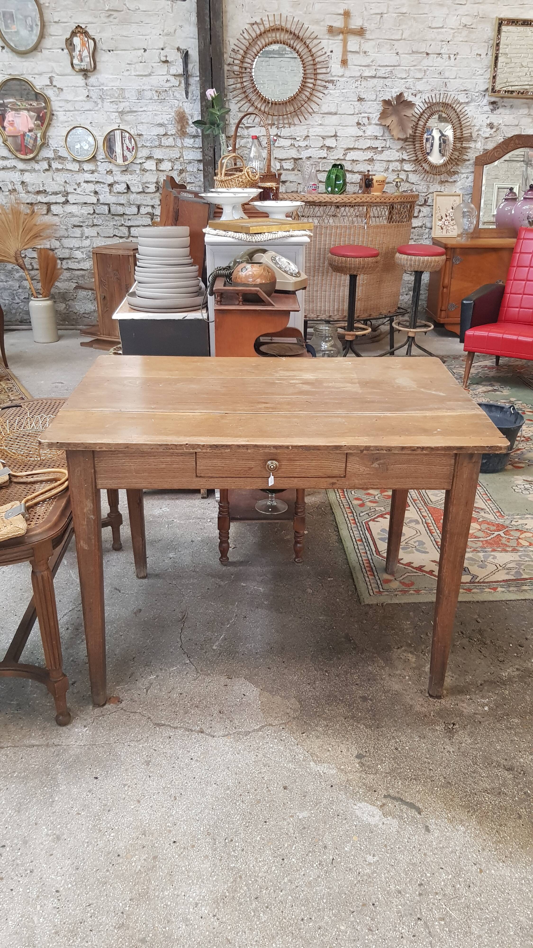 Old estaminet farm table