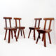 Set of 4 brutalist chairs by Mobichalet, Belgium 1950s/60s