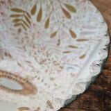 Solid wood letters vintage round beveled mirror