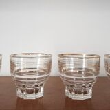 Set of 4 vintage glasses with gold rim
