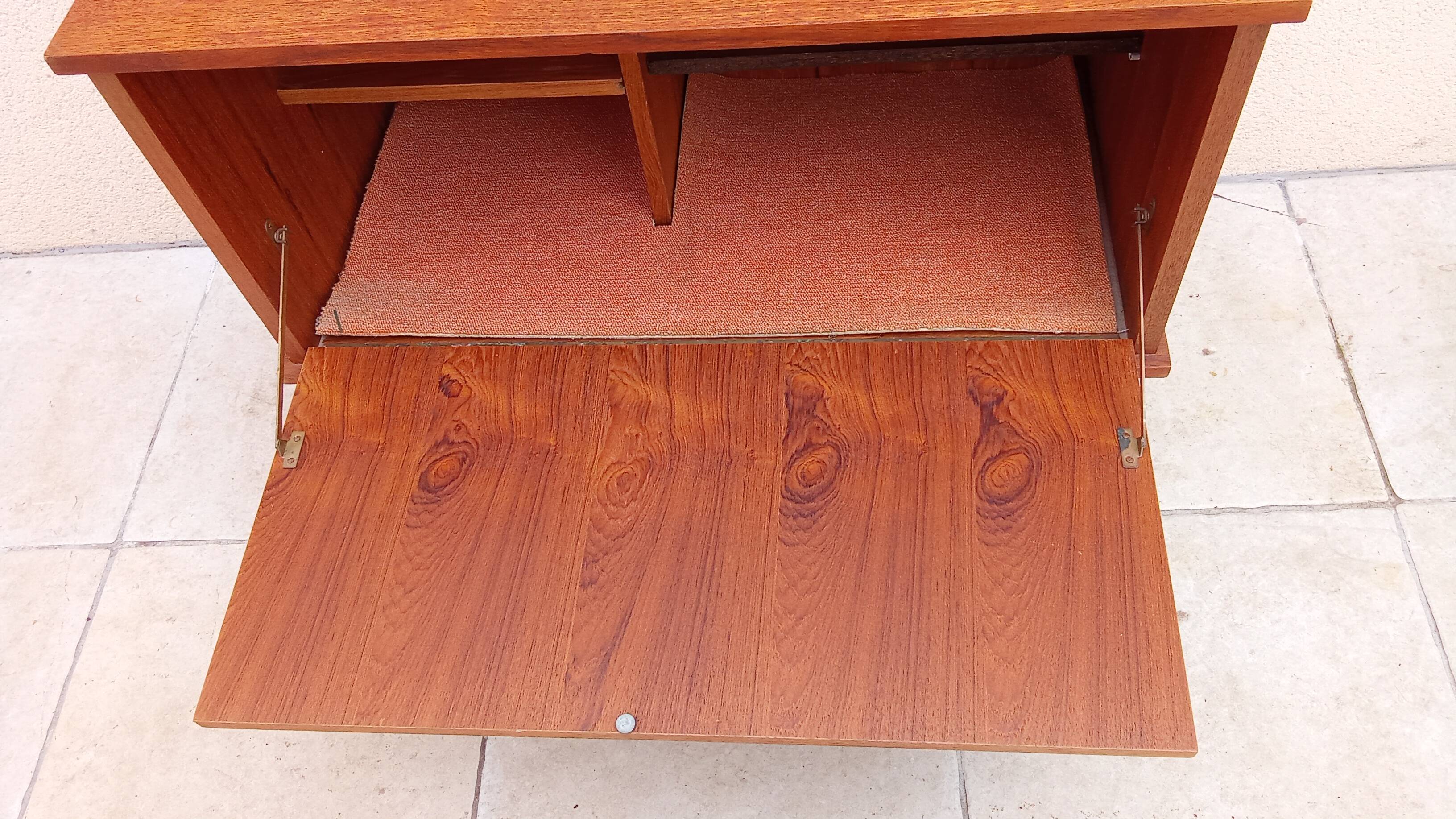 Scandinavian vintage teak TV bar cabinet