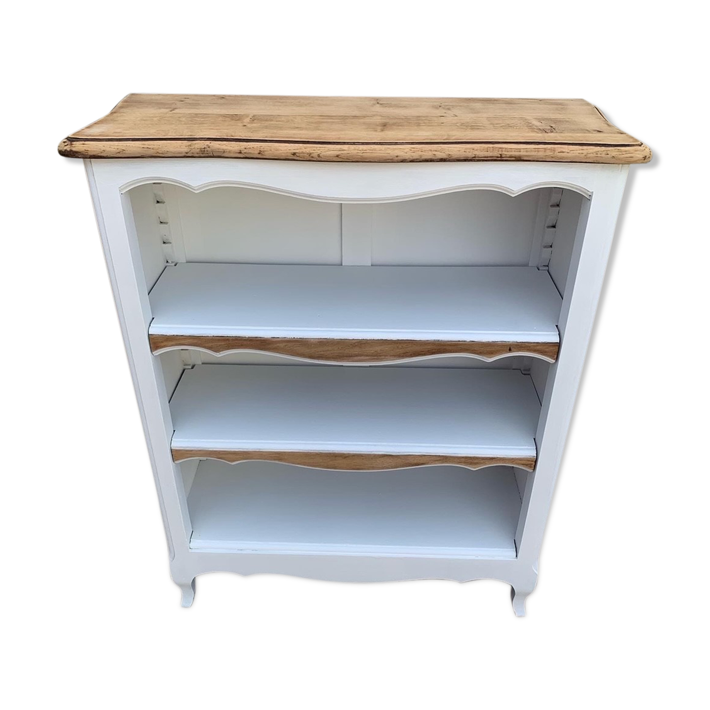 Bibus / bibliothèque blanc et bois naturel