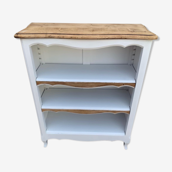 Bibus / white bookcase and natural wood
