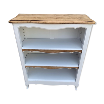 Bibus / white bookcase and natural wood