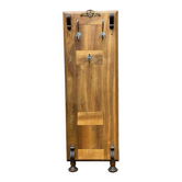 Porte-manteau vestiaire vintage en noyer massif des années 30