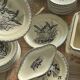 Clairefontaine tableware service, earthenware with bird decoration.