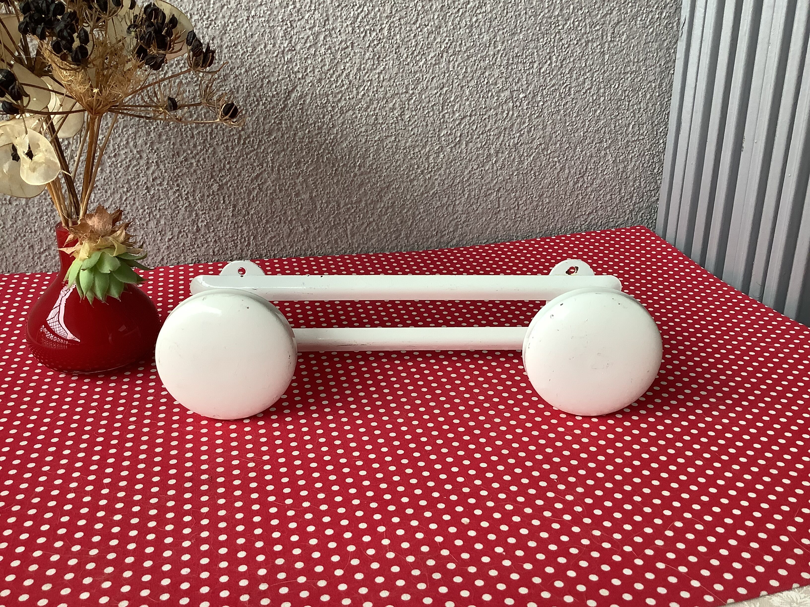 Porte manteau 2 patères vintage en métal années 70
