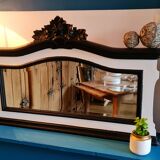 Old mirror beveled white mirror and black moldings