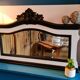 Old mirror beveled white mirror and black moldings