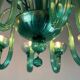 Venetian chandelier in emerald murano glass 10 arms of light