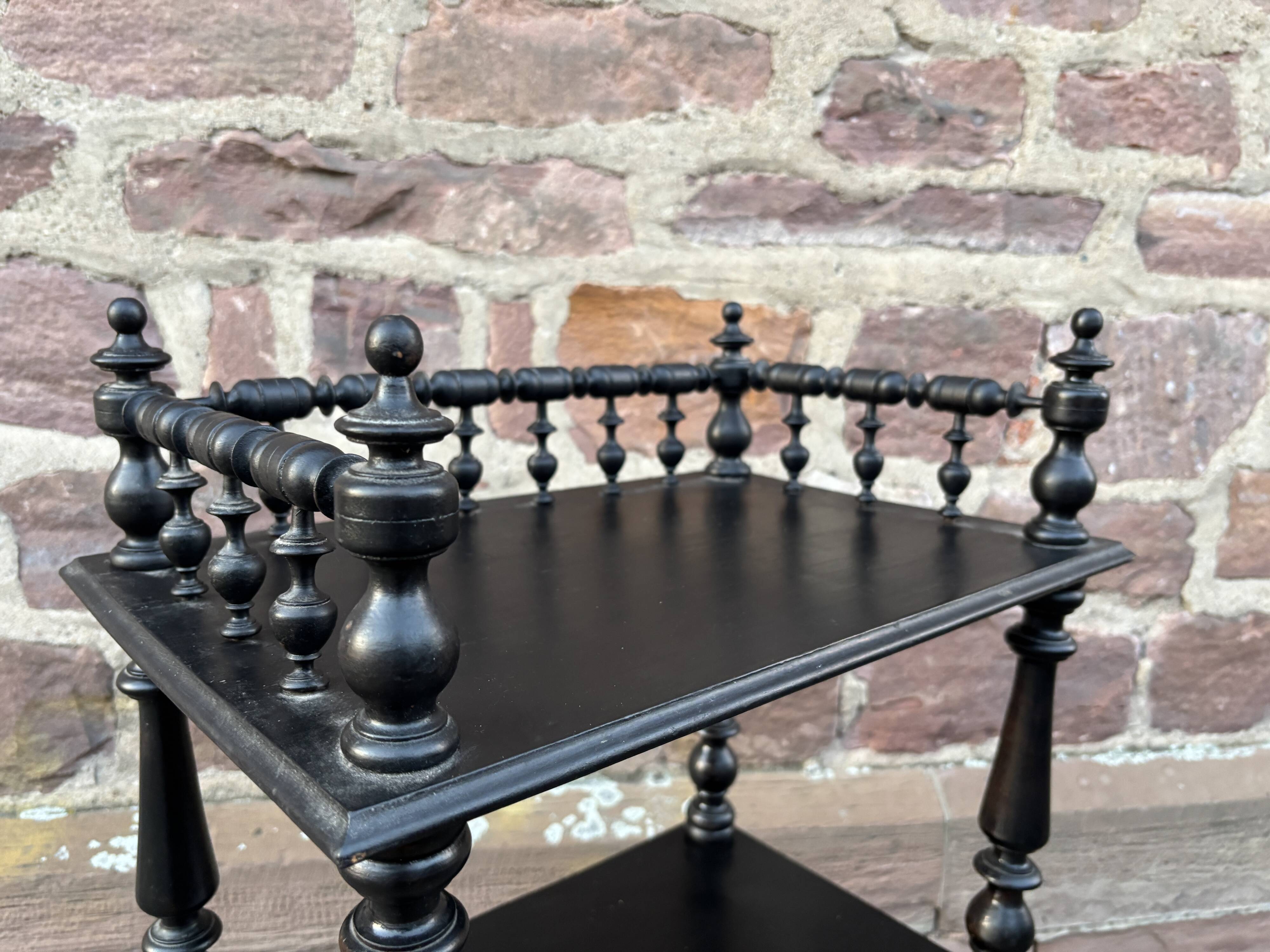 Napoleon III style blackened wood bookcase