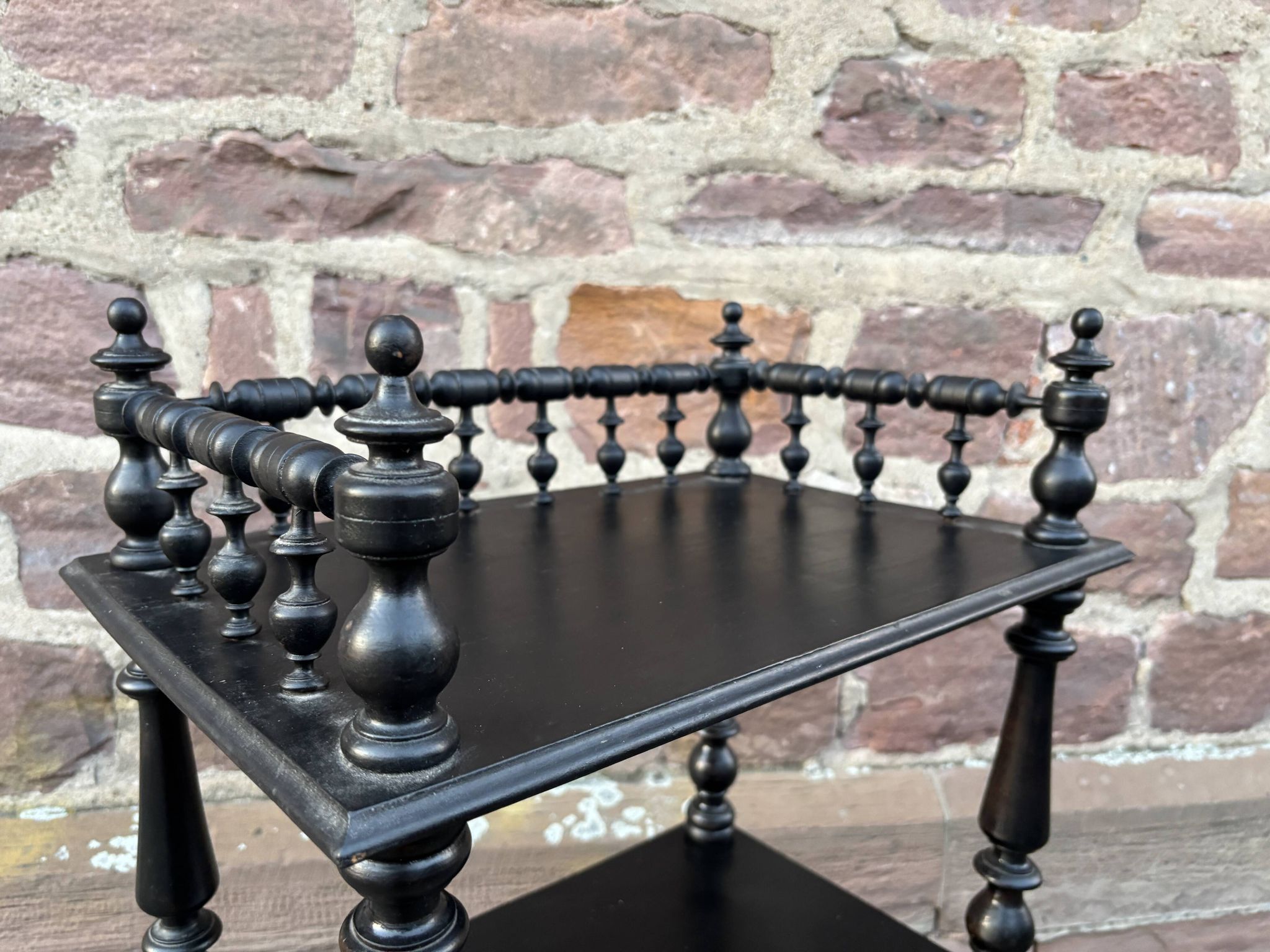 Napoleon III style blackened wood bookcase