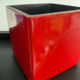 Pair of vintage cube-shaped ceramic plant pots