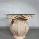 Split reed / pencil reed / rattan / bamboo bell flower side table.