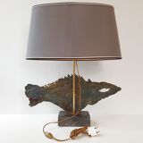 Table lamp in bronze & marble 1970