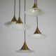 Fog & Morup, Midcentury Brass Pendant with Five Pendant Drops. Danmark 1960