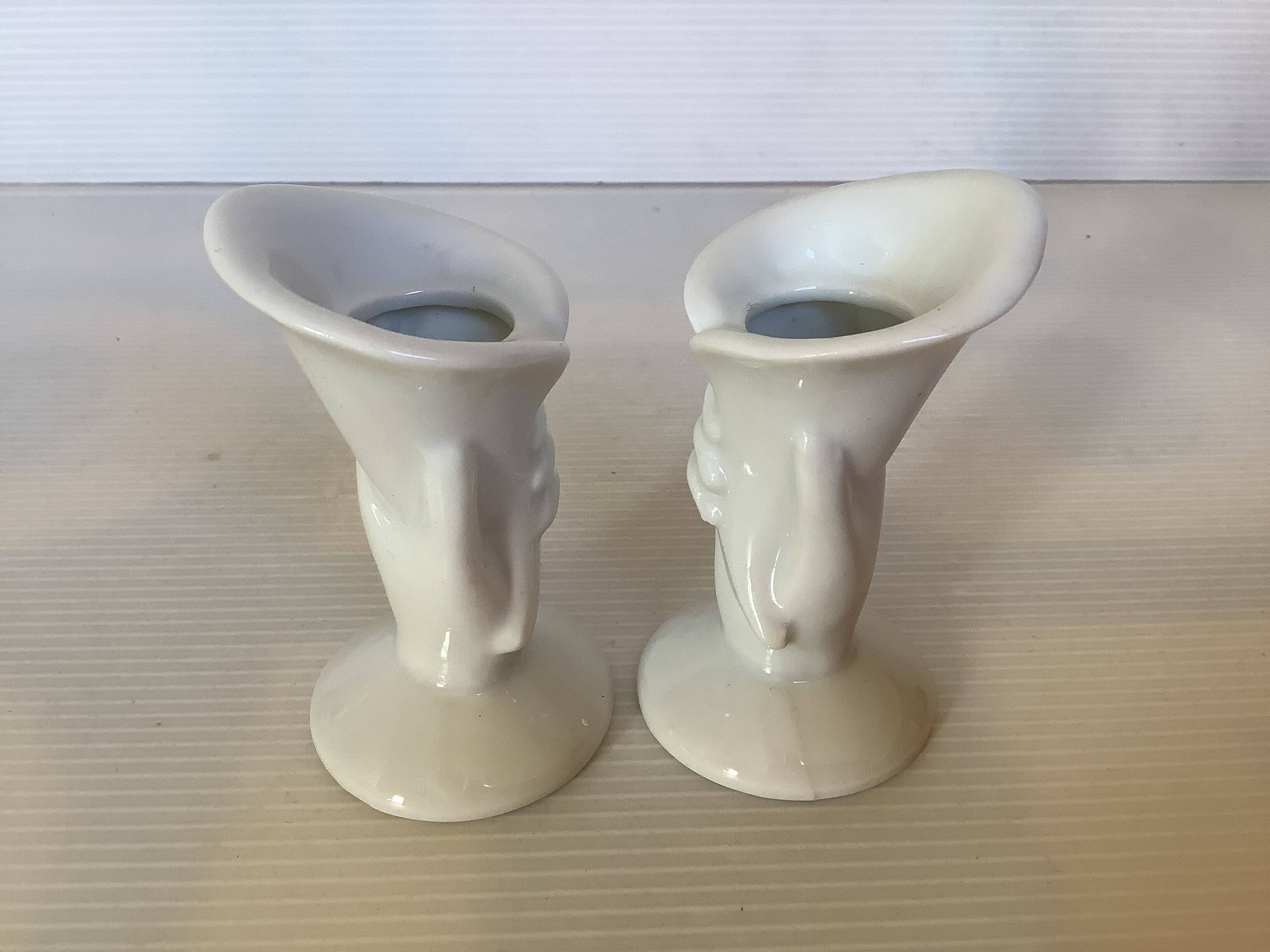 Pair of mini hand candle holders
