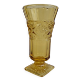 Art Deco Amber Glass Vase, 1940's.