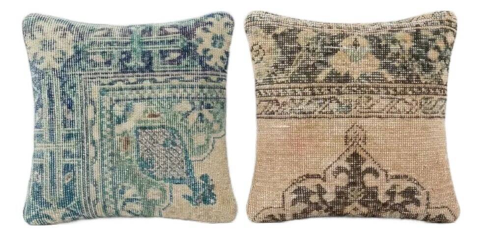 Set of 2 vintage Turkish cushion covers 41x41 cm