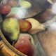 HSP painting oval view "Fruit basket" circa 1900 on SADO cigarette cardboard